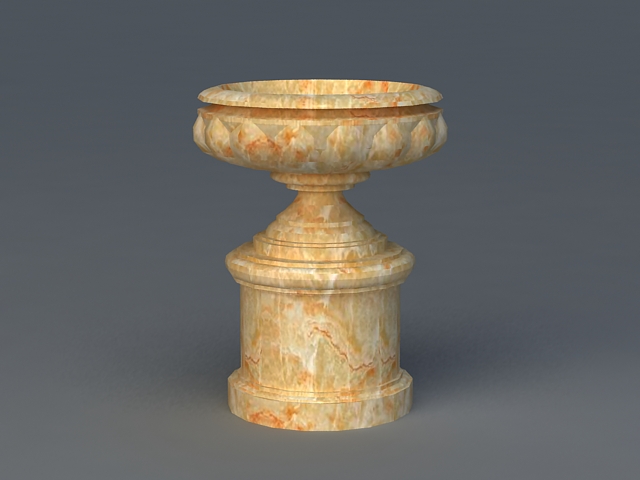 Stone Flower Pot 3d rendering