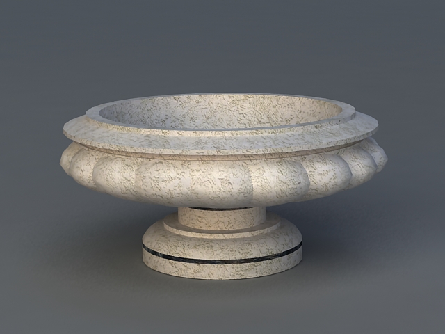 Stone Garden Flower Pot 3d rendering