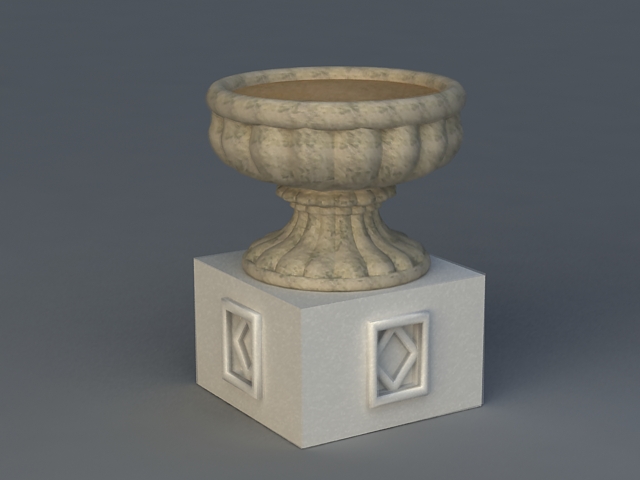 Natural Stone Flower Pot 3d rendering