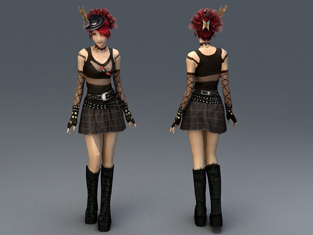 Hot Girl Character 3d rendering