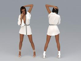 African American Woman 3d model preview