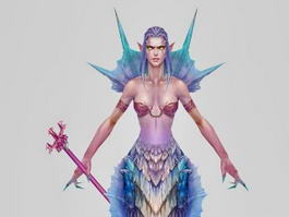 Anime Female Naga Snake Warrior 3d preview