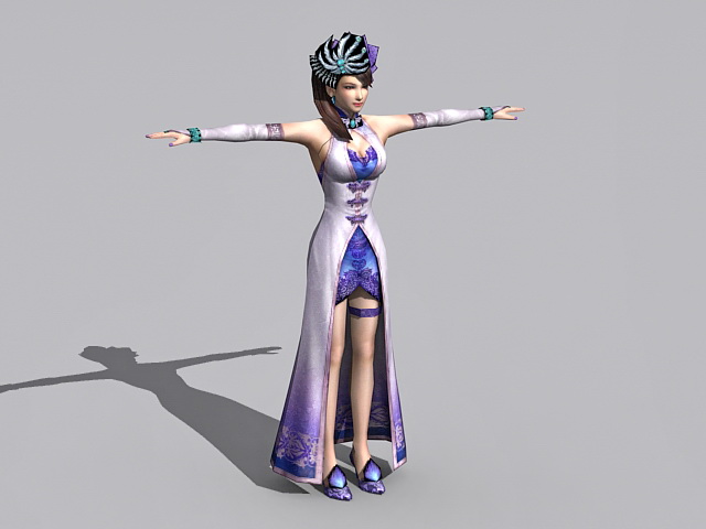 Traditional Chinese Lady 3d rendering