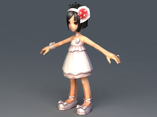 Little Girl Princess 3d rendering
