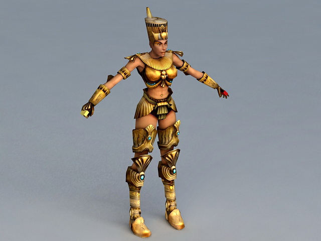 Ancient Egypt Queen Rigged 3d rendering