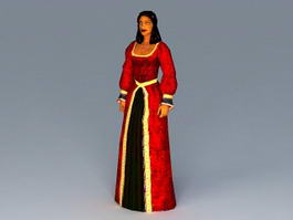 Medieval Renaissance Woman 3d model preview