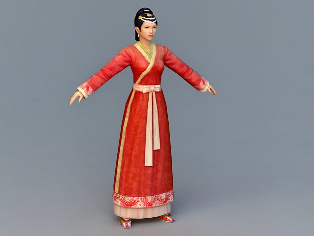 Chinese Han Dynasty Woman 3d rendering