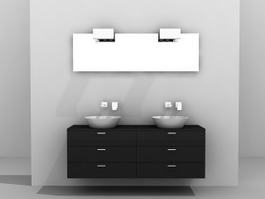 Bathroom Vanity Black 3d preview