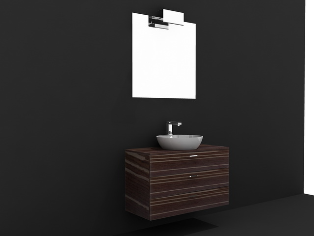 Small Floating Bathroom Vanity 3d rendering