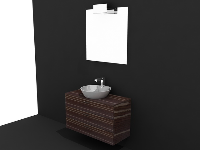 Small Floating Bathroom Vanity 3d rendering