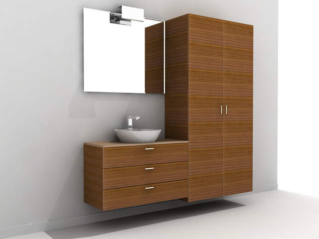 Tall Bathroom Vanity Cabinet 3d rendering