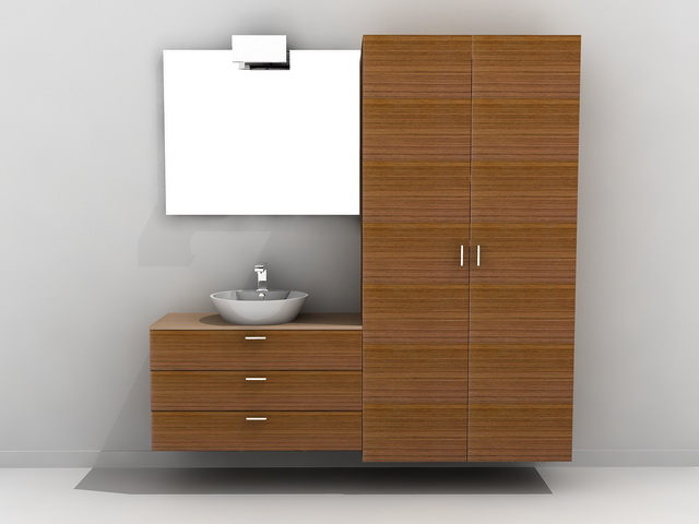 Tall Bathroom Vanity Cabinet 3d rendering