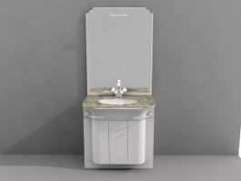 Small Bathroom Vanity with Storage 3d preview