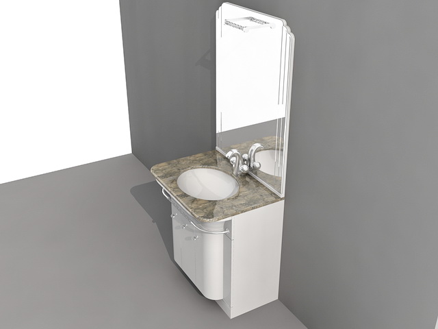 Small Bathroom Vanity with Storage 3d rendering