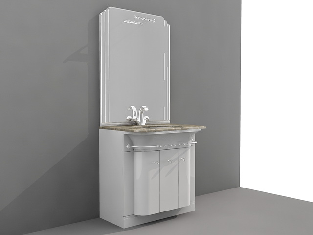 Small Bathroom Vanity with Storage 3d rendering