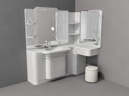 Bathroom Vanity with Sitting Area 3d model preview