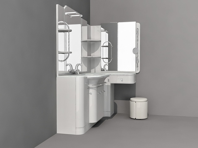 Bathroom Vanity with Sitting Area 3d rendering