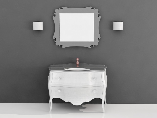 Traditional Bathroom Vanity 3d rendering