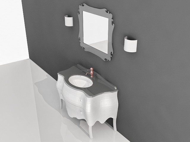 Traditional Bathroom Vanity 3d rendering