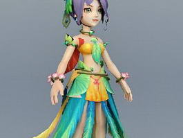 Peacock Fairy Goddess 3d model preview