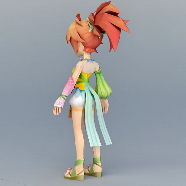 Anime Forest Fairy 3d rendering