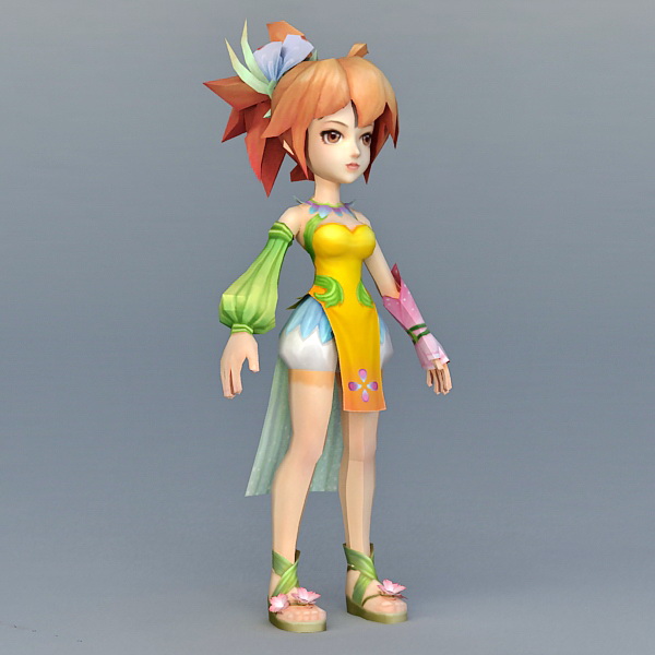 Anime Forest Fairy 3d rendering