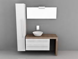 Modern Bathroom Vanity Set 3d model preview