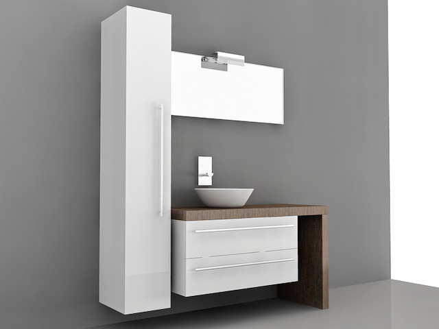 Modern Bathroom Vanity Set 3d rendering