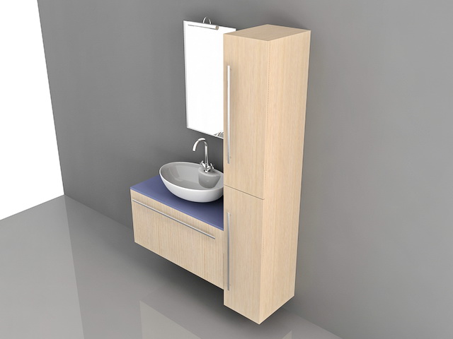 Bathroom Vanity Tall Storage Cabinets 3d rendering