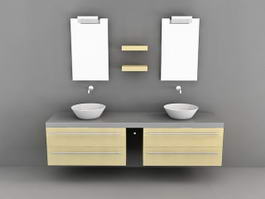 Double Vessel Sink Bathroom Vanities 3d preview