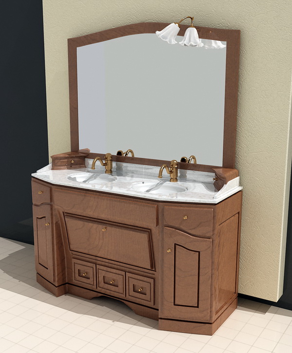 Vintage Style Bathroom Vanity 3d rendering