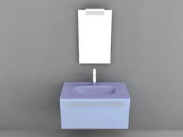 Blue Bathroom Vanity Single Sink 3d preview