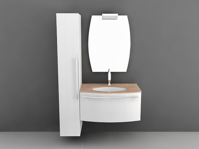 Small Modern Bathroom Vanity 3d rendering
