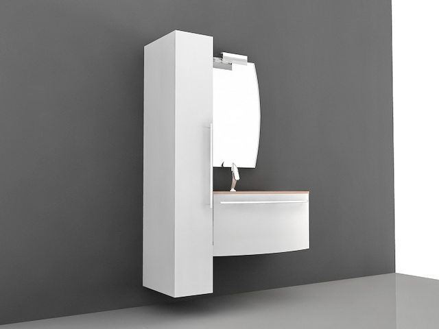 Small Modern Bathroom Vanity 3d rendering
