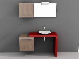 Modern Single Bathroom Vanity 3d model preview
