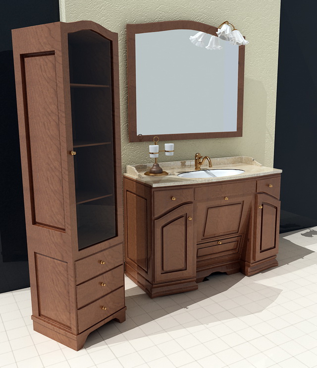 Vintage Bathroom Sink Vanities 3d rendering