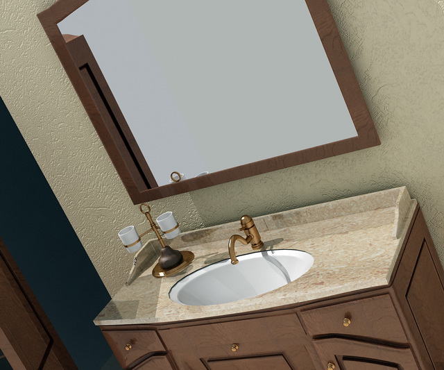 Vintage Bathroom Sink Vanities 3d rendering