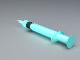 Medical Syringe and Needle 3d model preview