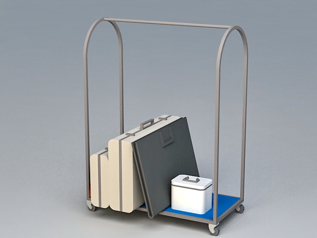 Hotel Luggage Cart 3d rendering
