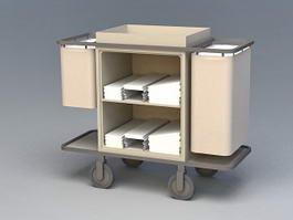 Hotel Housekeeping Cart 3d model preview