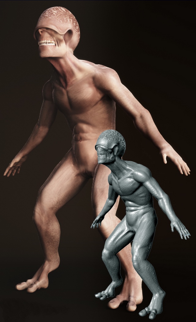 Humanoid Creature 3d rendering