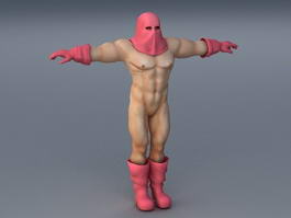 Strong Male Body T Pose 3d model preview