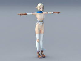 Semi Naked Elf Girl 3d model preview