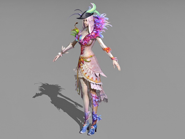 Human Female Sorceress 3d rendering