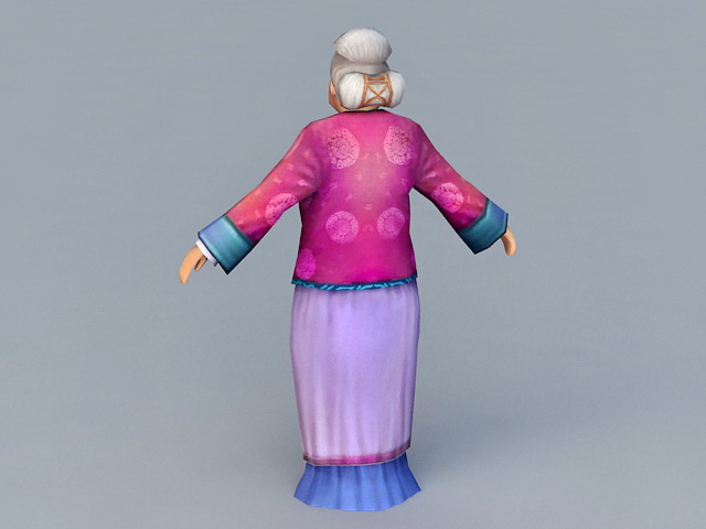 Medieval Old Woman 3d rendering