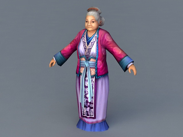 Medieval Old Woman 3d rendering