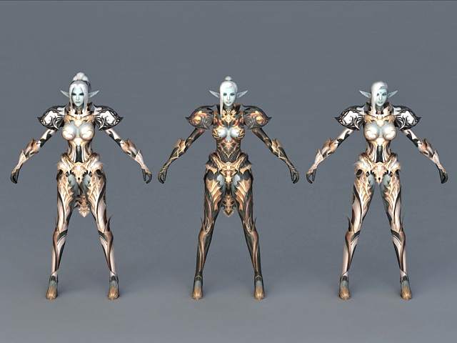 Dark Elf Armor Set 3d rendering