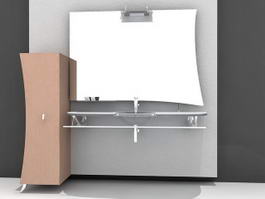 Wall Mount Bathroom Sink Vanity 3d model preview