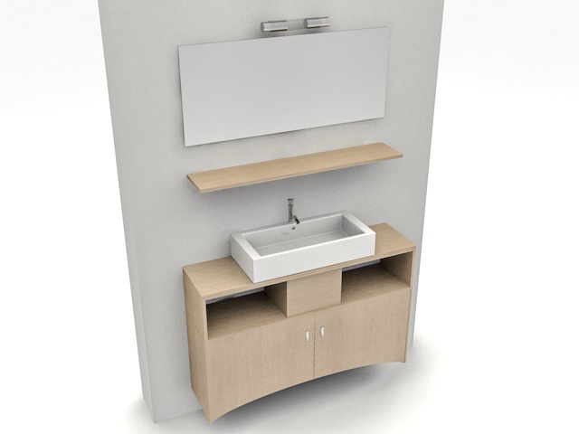 48 Single Sink Bathroom Vanity 3d rendering