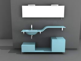 Turquoise Bathroom Vanity 3d model preview
